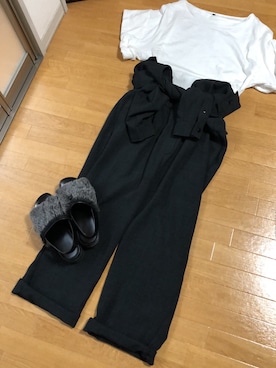「antiqua」｜「アイテム（サロペット/オーバーオール）」を使った、ふくちゃんさん（レディース・162cm）の夏コーディネート