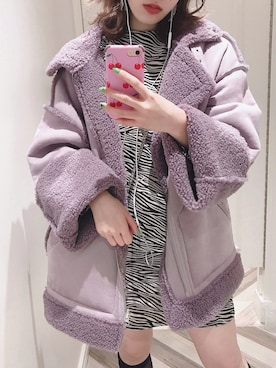 「FIG&VIPER（フィグアンドバイパー）のアイテム（ジャケット/アウター）」を使った、YUZUKI🍒さん（レディース・161cm）の冬コーディネート