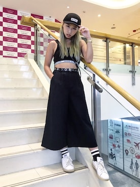 「MONKI（モンキ）のアイテム（レッグウェア）」を使った、Kappa Kelly Hoさん（レディース・160cm）の夏コーディネート
