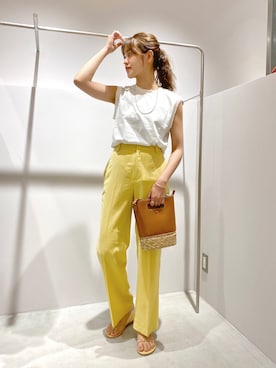 「yellow」｜IKI_160cmさん（レディース・159cm）の夏コーディネート