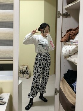 「RIPNDIP（リップンディップ）のアイテム」を使った、👽👅🖕さん（レディース・150cm）の春コーディネート
