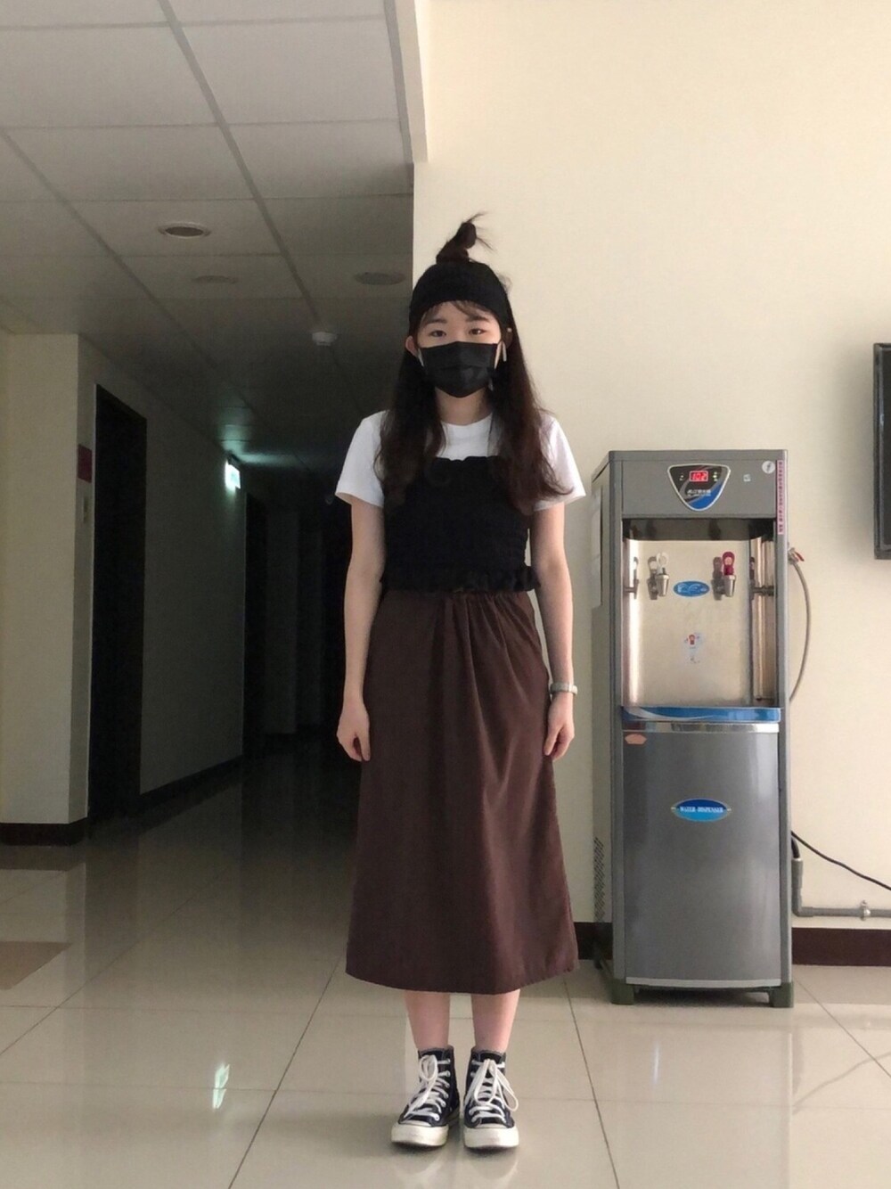 「no brandのアイテム（ヘアバンド、ブラック系）」を使った、👽👅🖕さん（レディース・150cm）の春コーディネートの1枚目の写真