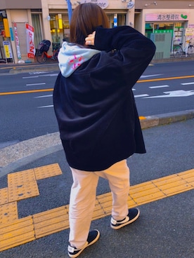 「R（アール）のアイテム」を使った、Mariさん（レディース・158cm）の冬コーディネート