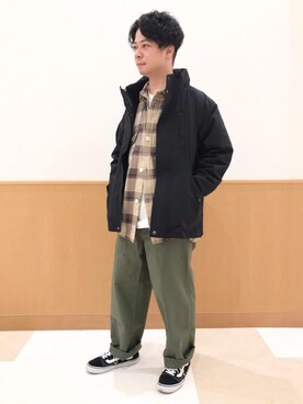 「coen（コーエン）のアイテム（モッズコート）」を使った、coen TAKANORIさん（メンズ・166cm）の秋コーディネート