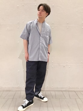 「USAコットン」｜「アイテム（シューズ）」を使った、coen TAKANORIさん（メンズ・166cm）の春コーディネート