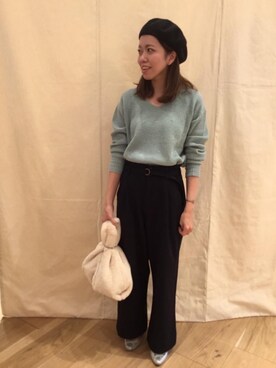 「coenスタッフスタイリング」｜「アイテム（ハンチング/ベレー帽）」を使った、coenにしうらさん（レディース・161cm）の秋コーディネート