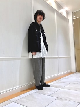 「DANTON（ダントン）のアイテム（カバーオール）」を使った、佐々木さん（メンズ・178cm）の夏コーディネート