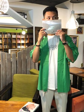 「WIWT.00のアイテム（Shirts、グリーン系）」を使った、Ryanさん（メンズ・176cm）の秋コーディネート