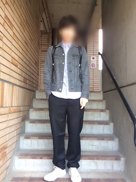 「フォロバ」｜「アイテム（デニムジャケット）」を使った、hinaさん（メンズ・175cm）の春コーディネート
