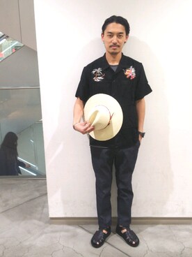 「hat」｜Yasunori Chijiwaさん（メンズ・175cm）の夏コーディネート