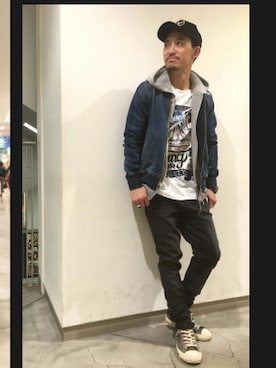 「筋トレ」｜「アイテム（ジャケット/アウター）」を使った、Yasunori Chijiwaさん（メンズ・175cm）の秋コーディネート