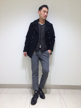 「筋トレ」｜「アイテム（ジャケット/アウター）」を使った、Yasunori Chijiwaさん（メンズ・175cm）の秋コーディネート