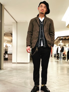 「アメリカン」｜「アイテム（ジャケット/アウター）」を使った、Yasunori Chijiwaさん（メンズ・175cm）の冬コーディネート