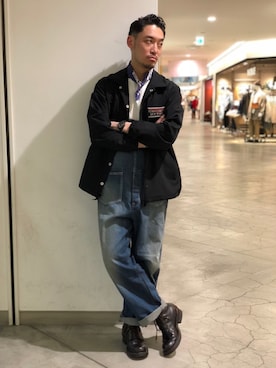 「バンダナ」｜「アイテム（ナイロンジャケット）」を使った、Yasunori Chijiwaさん（メンズ・175cm）の春コーディネート