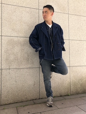 「短髪」｜「アイテム（ジャケット/アウター）」を使った、Yasunori Chijiwaさん（メンズ・175cm）の秋コーディネート