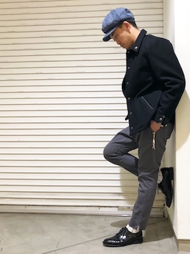 「ショット」｜「アイテム（チノパンツ）」を使った、Yasunori Chijiwaさん（メンズ・175cm）の秋コーディネート