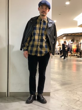 「ショット」｜「アイテム（チノパンツ）」を使った、Yasunori Chijiwaさん（メンズ・175cm）の冬コーディネート