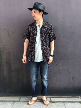 「SCOTCH & SODA（スコッチ アンド ソーダ）のアイテム（Tシャツ/カットソー）」を使った、Yasunori Chijiwaさん（メンズ・175cm）の夏コーディネート