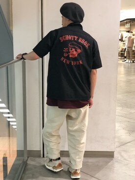 「ルード」｜「アイテム（ハンチング/ベレー帽）」を使った、Yasunori Chijiwaさん（メンズ・175cm）の夏コーディネート