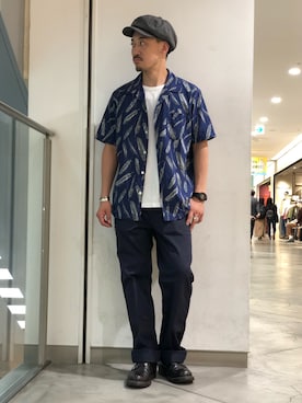 「ショット」｜「アイテム（キャスケット）」を使った、Yasunori Chijiwaさん（メンズ・175cm）の夏コーディネート