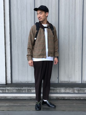 「アイテム（ブルゾン）」を使った、Yasunori Chijiwaさん（メンズ・175cm・30代）の秋コーディネート