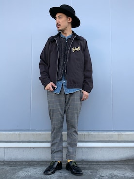 「アイテム（ブルゾン）」を使った、Yasunori Chijiwaさん（メンズ・175cm・30代）の秋コーディネート