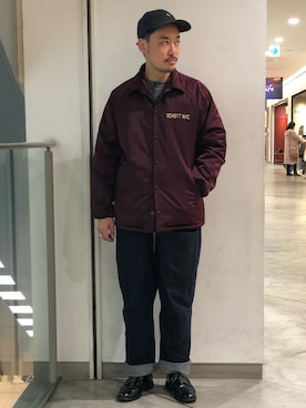 「ショット」｜「アイテム（キャップ）」を使った、Yasunori Chijiwaさん（メンズ・175cm）の秋コーディネート