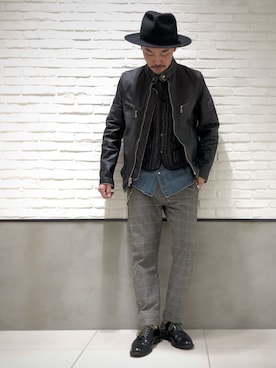「hat」｜「アイテム（ジャケット/アウター）」を使った、Yasunori Chijiwaさん（メンズ・175cm）の秋コーディネート