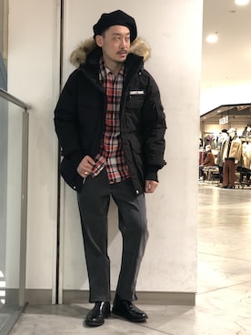 「ショット」｜「アイテム（ブーツ）」を使った、Yasunori Chijiwaさん（メンズ・175cm）の冬コーディネート
