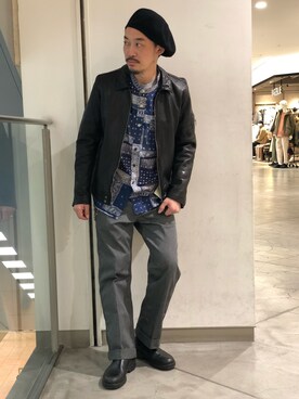 「アイテム（ブルゾン）」を使った、Yasunori Chijiwaさん（メンズ・175cm・30代）の冬コーディネート