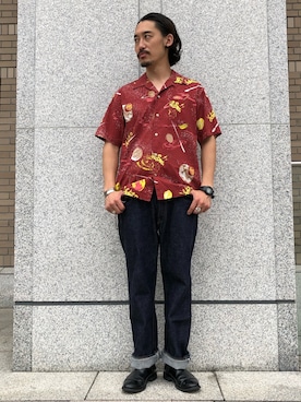 「アロハシャツ」｜Yasunori Chijiwaさん（メンズ・175cm）の夏コーディネート