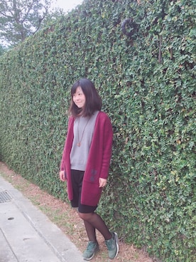 「earth music&ecology（アースミュージックアンドエコロジー）のアイテム（トップス、グレー系）」を使った、Rubyさん（レディース）の冬コーディネート