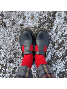 「Dr. Martens（ドクターマーチン）のアイテム（ブーツ、ブラック系）」を使った、Ricさん（レディース・156cm）の春コーディネート