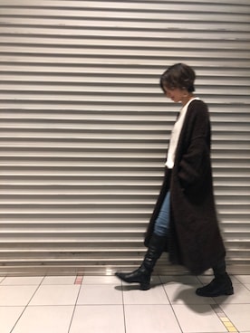 「秋のブラウンスタイル」｜「アイテム（その他アウター）」を使った、ayumi  hagiharaさん（レディース・161cm）の秋コーディネート