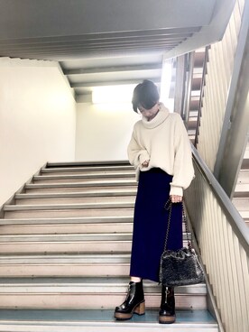 ayumi  hagiharaさんの「ハニカムペンシルスカート/816975」を使ったコーディネート