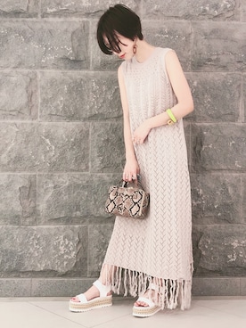 「JEANASIS（ジーナシス）のハコショルダーミニ/830977（ショルダーバッグ）」を使った、ayumi  hagiharaさん（レディース・161cm）の春コーディネート