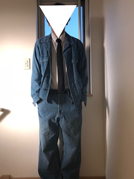 「ワイシャツ」｜「アイテム（ジャケット/アウター）」を使った、トミナガさん（メンズ・177cm）の秋コーディネート