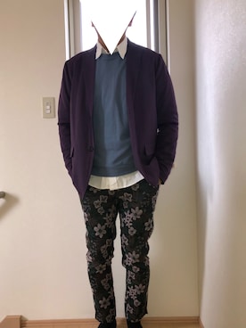 「ワイシャツ」｜「アイテム（ジャケット/アウター）」を使った、トミナガさん（メンズ・177cm）の冬コーディネート