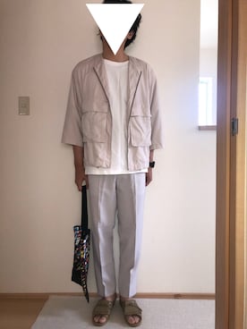 「JUNRED（ジュンレッド）のアイテム（トートバッグ）」を使った、トミナガさん（メンズ・177cm）の夏コーディネート
