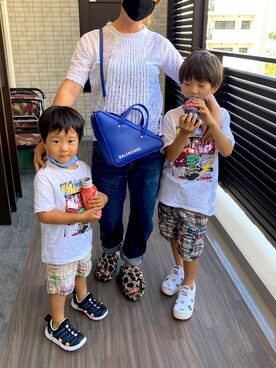 「きょうだいコーデ」｜「アイテム（サンダル）」を使った、ricky13さん（レディース・156cm）の夏コーディネート