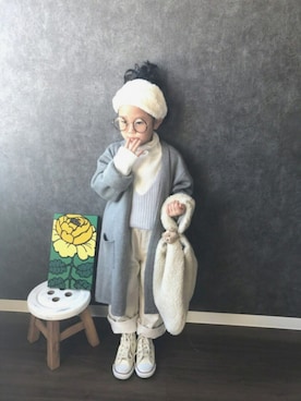 「mystic（ミスティック）のアイテム」を使った、になこ＊さん（キッズ・100cm）の冬コーディネート