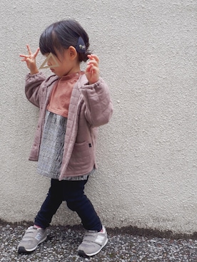 「kids」｜「アイテム（チュニック）」を使った、miw1017a さん（キッズ・90cm）の秋コーディネート