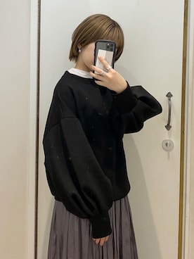 「へザー」｜「アイテム（スウェット）」を使った、ぶんちゃんさん（レディース・152cm）の秋コーディネート