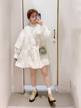 「へザー」｜「アイテム（ローファー）」を使った、ぶんちゃんさん（レディース・152cm）の冬コーディネート