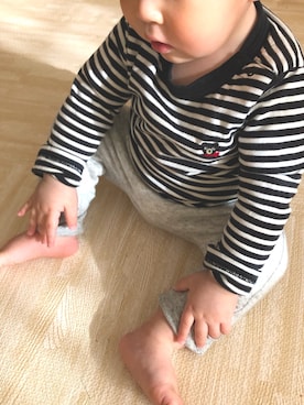 「DOUBLE_B（ダブルビー）のアイテム（トップス）」を使った、yukicodeさん（キッズ・80cm）の春コーディネート