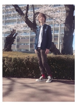 「JUNMEN（ジュンメン）のアイテム」を使った、ゆうさん（メンズ・176cm）の春コーディネート