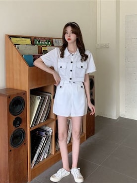 「no brand（ノーブランド）のアイテム（セットアップ）」を使った、voguebellayさん（レディース・170cm）の夏コーディネート