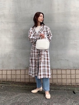 「MOUSSY（マウジー）のアイテム（トレンチコート）」を使った、minahoさん（レディース・163cm）の春コーディネート