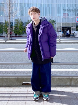 「niko and...（ニコアンド）のアイテム（ダウンジャケット/コート）」を使った、kneko2545さん（メンズ・162cm）の冬コーディネート