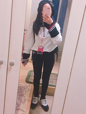 「スエット」｜「アイテム（ハンチング/ベレー帽）」を使った、Ami さん（レディース・144cm）の春コーディネート
